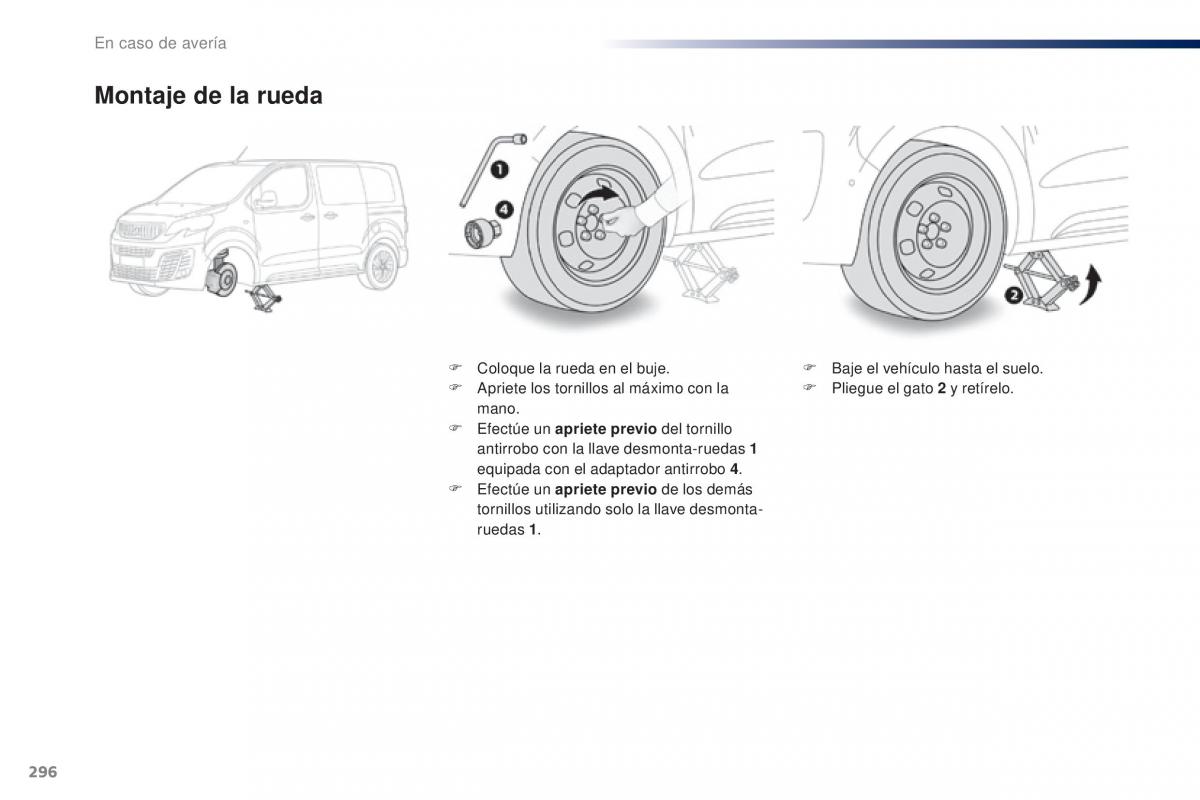 Peugeot Traveller manual del propietario / page 298