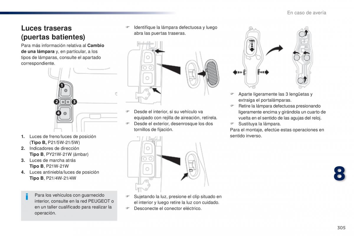 Peugeot Traveller manual del propietario / page 307