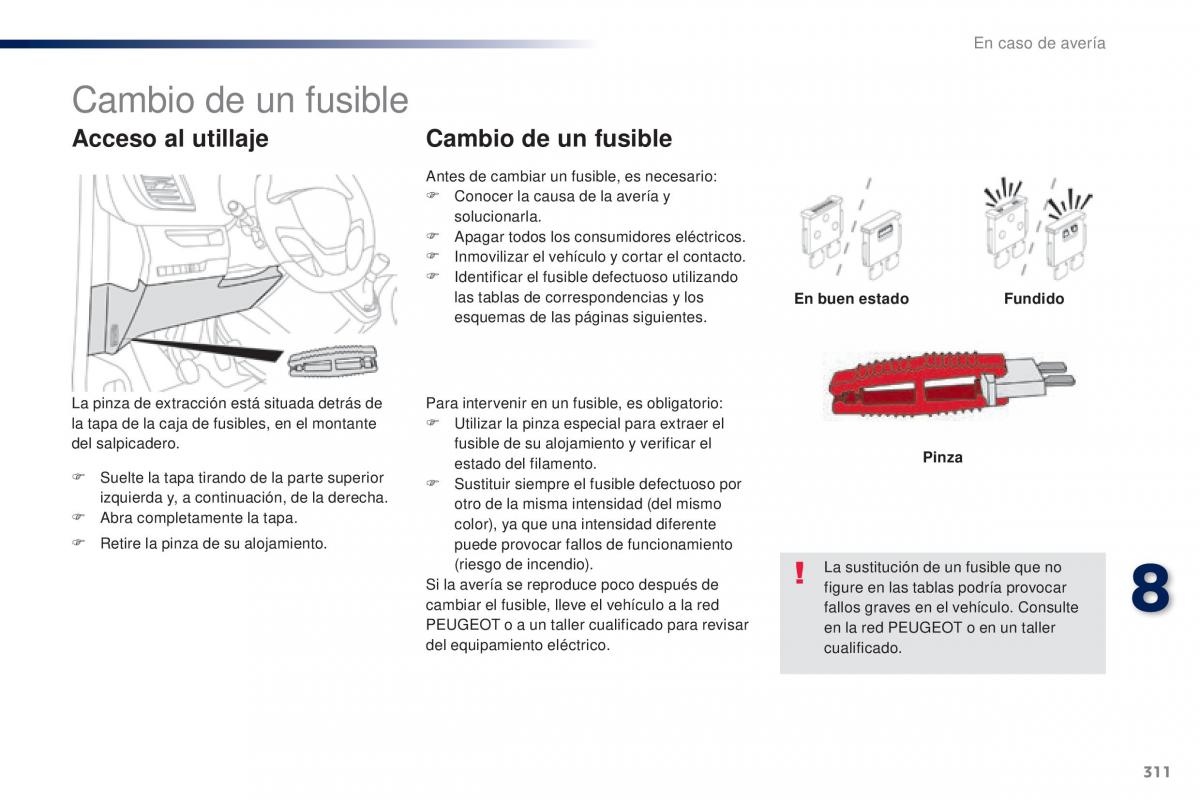 Peugeot Traveller manual del propietario / page 313