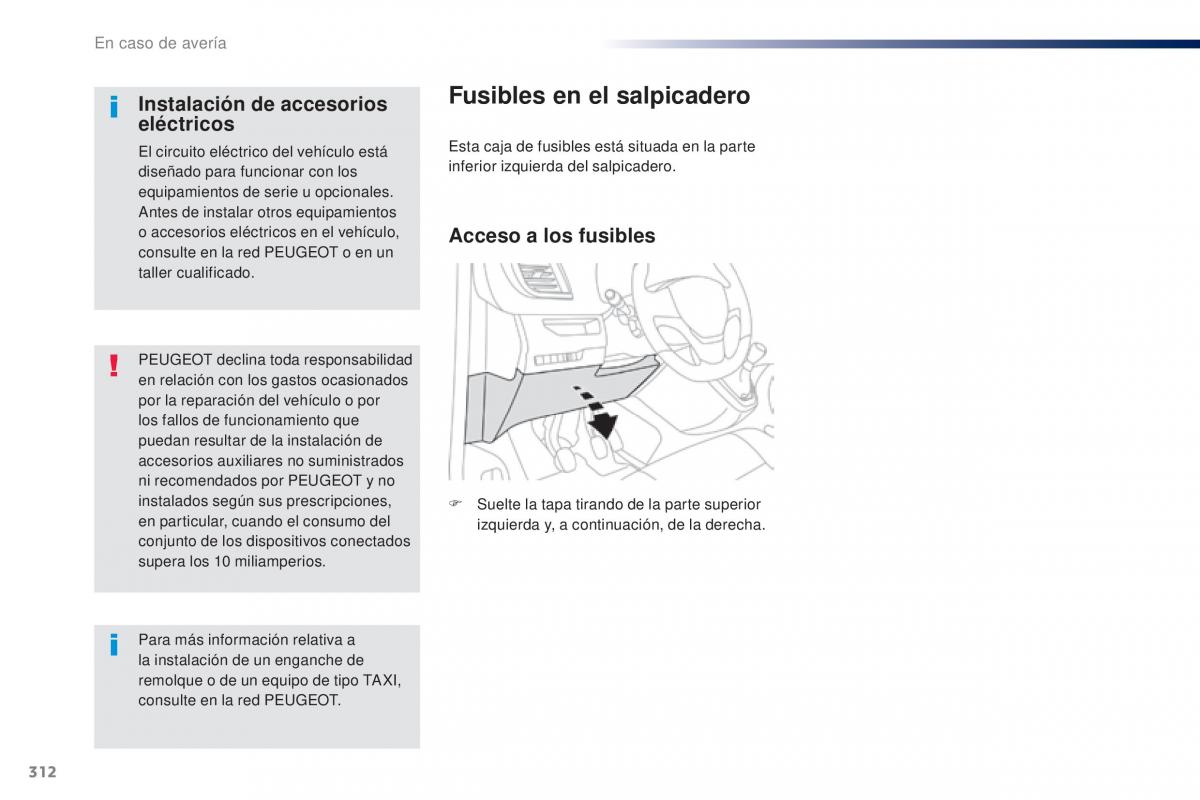 Peugeot Traveller manual del propietario / page 314