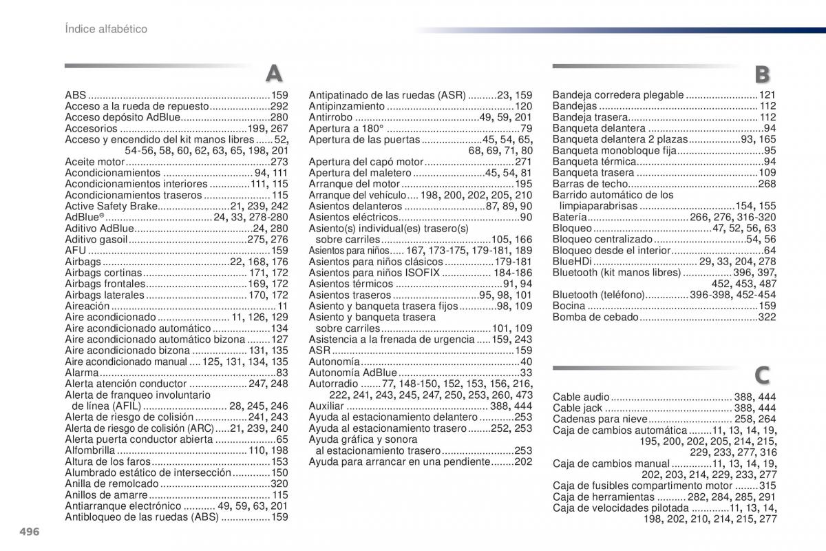 Peugeot Traveller manual del propietario / page 498