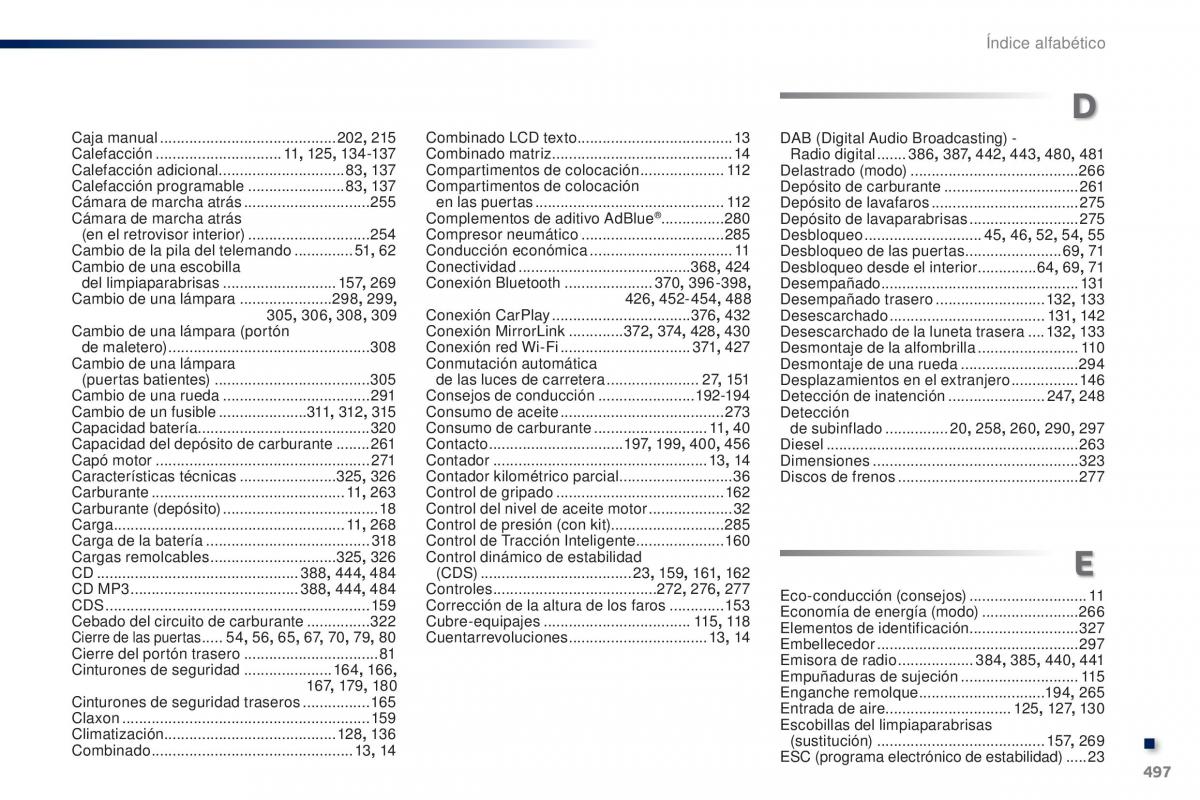 Peugeot Traveller manual del propietario / page 499