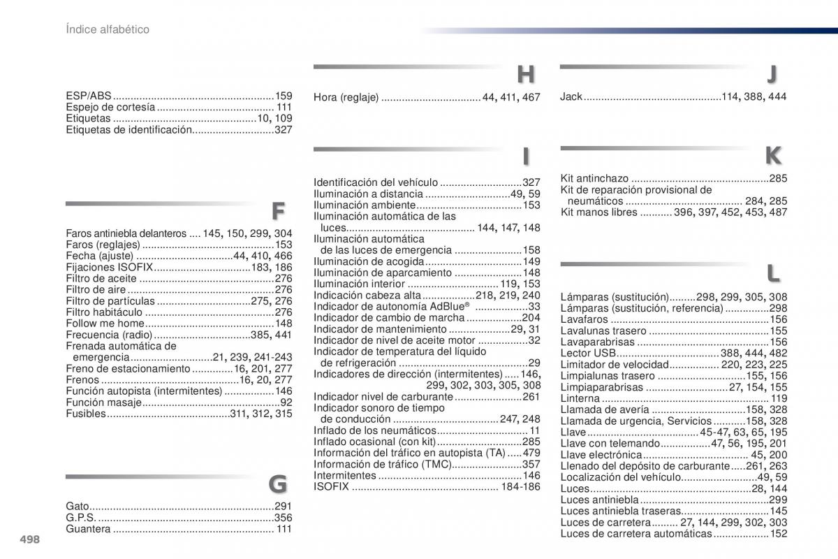 Peugeot Traveller manual del propietario / page 500