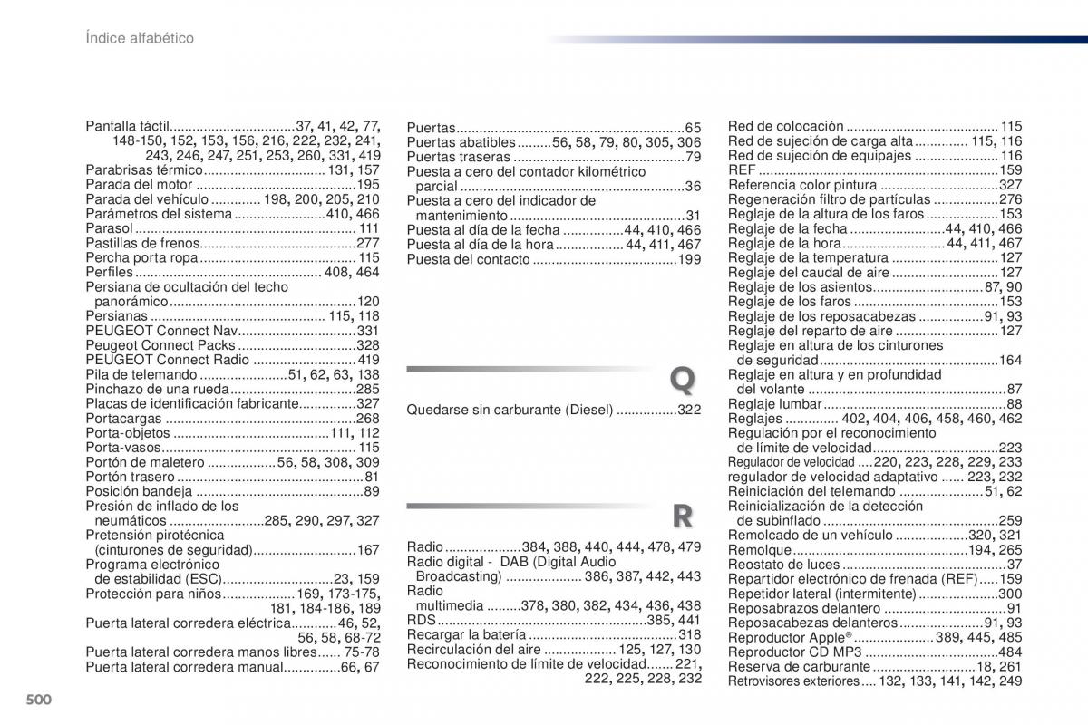 Peugeot Traveller manual del propietario / page 502