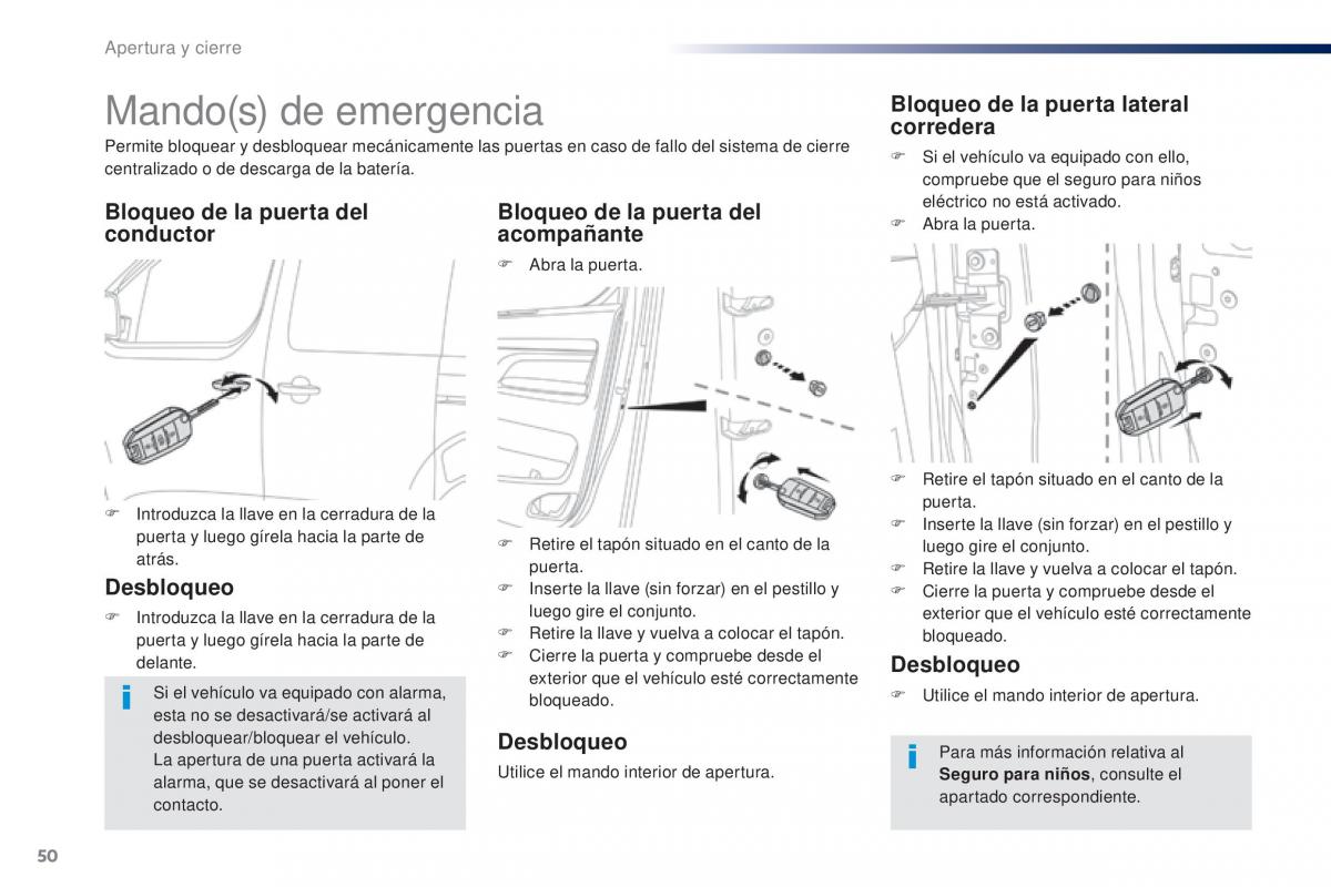 Peugeot Traveller manual del propietario / page 52