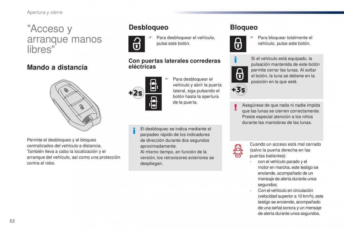 Peugeot Traveller manual del propietario / page 54