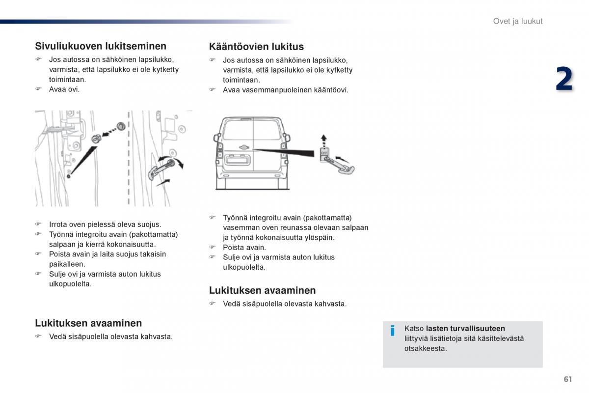 Peugeot Traveller omistajan kasikirja / page 63