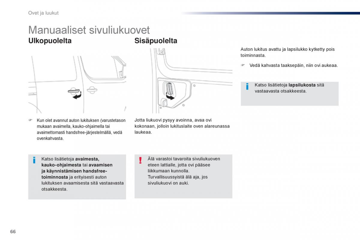 Peugeot Traveller omistajan kasikirja / page 68