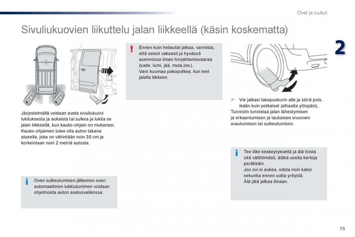 Peugeot Traveller omistajan kasikirja / page 77