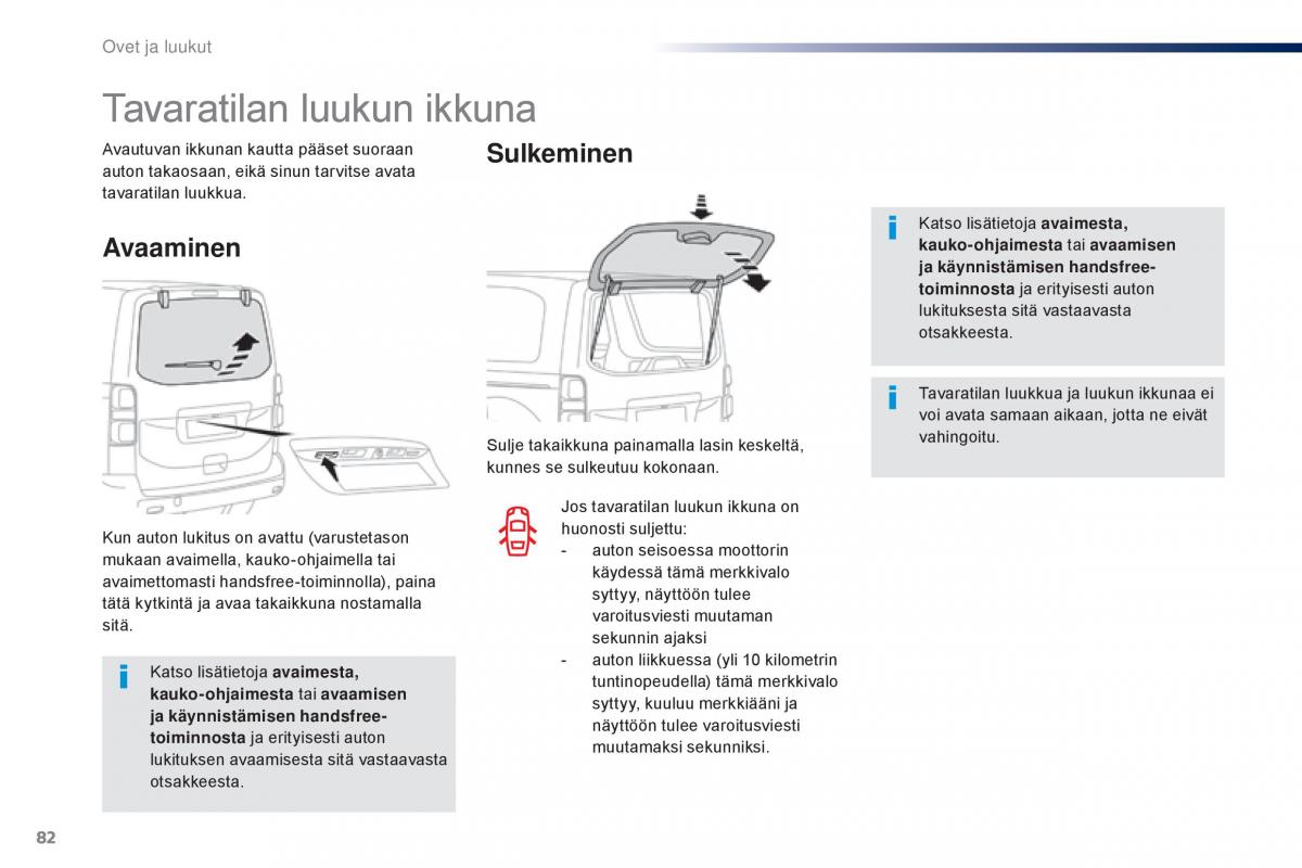 Peugeot Traveller omistajan kasikirja / page 84