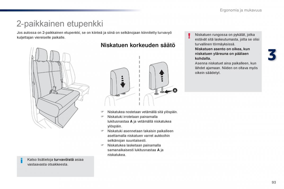 Peugeot Traveller omistajan kasikirja / page 95