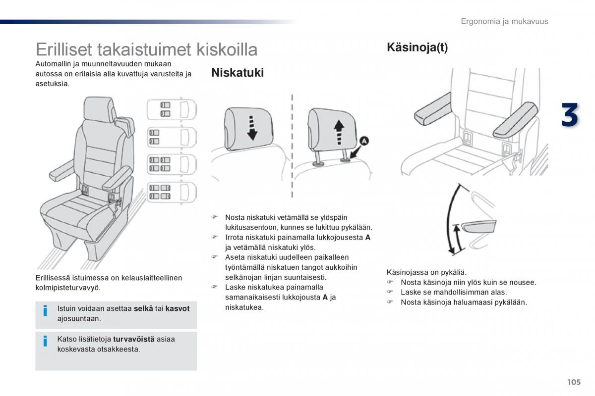 Peugeot Traveller omistajan kasikirja / page 107