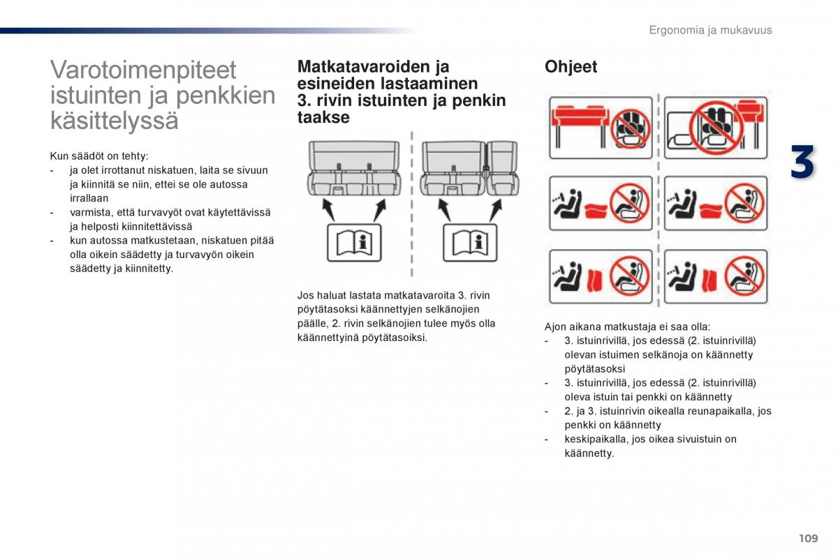 Peugeot Traveller omistajan kasikirja / page 111