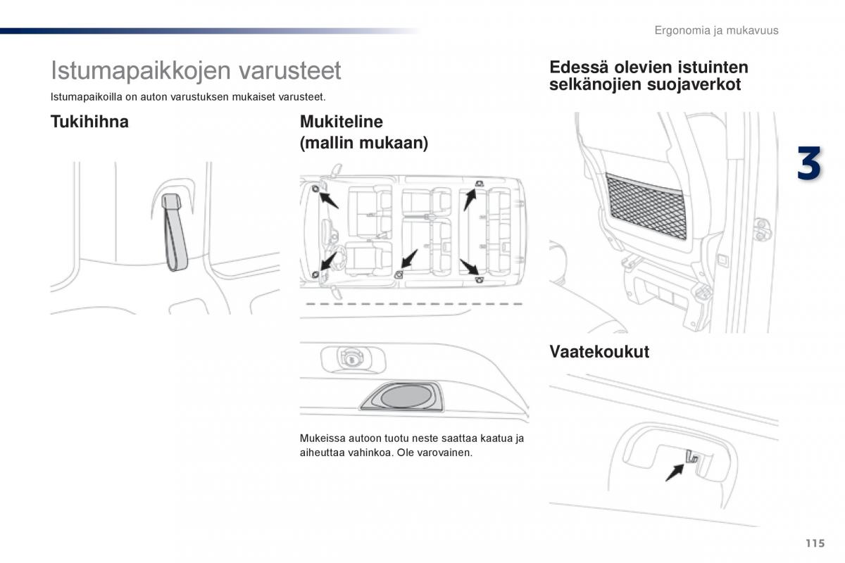 Peugeot Traveller omistajan kasikirja / page 117