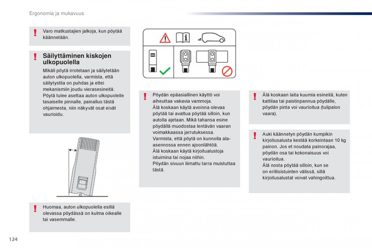 Peugeot Traveller omistajan kasikirja / page 126