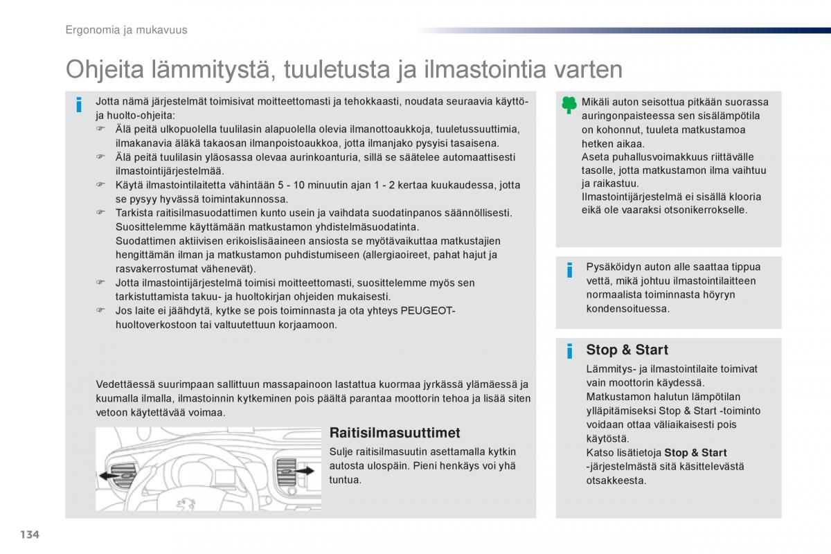 Peugeot Traveller omistajan kasikirja / page 136