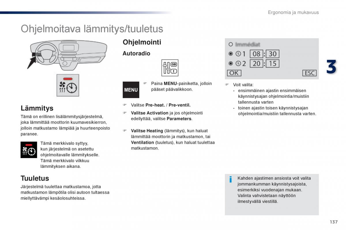 Peugeot Traveller omistajan kasikirja / page 139