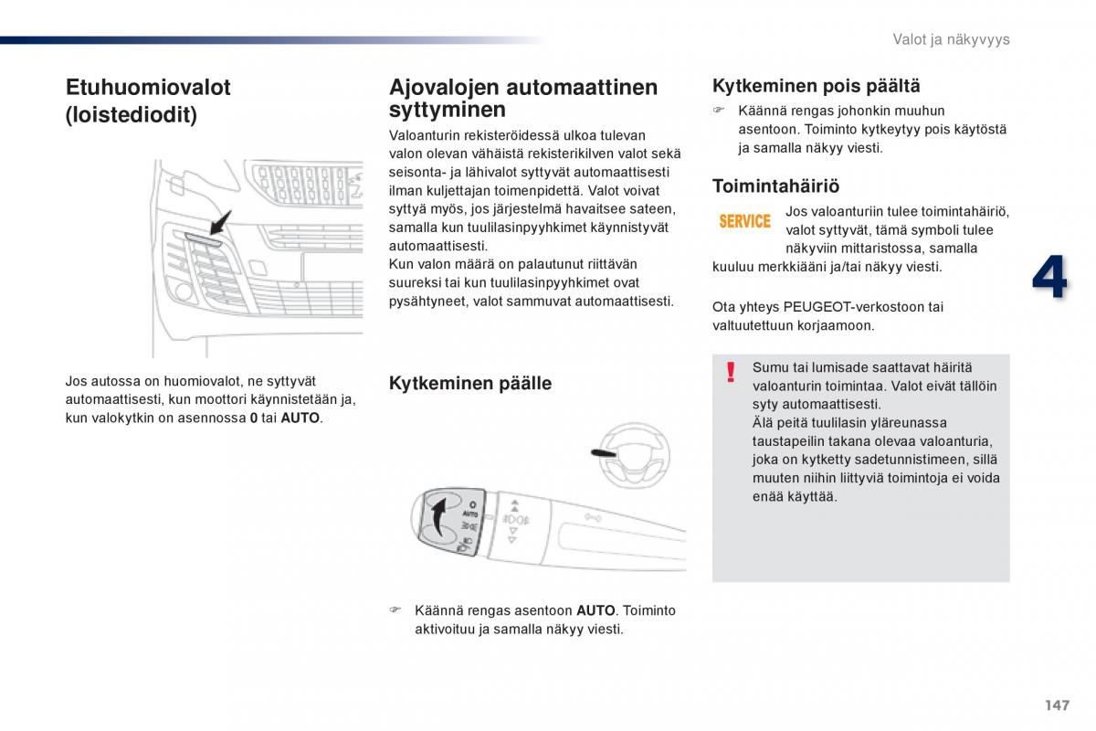 Peugeot Traveller omistajan kasikirja / page 149