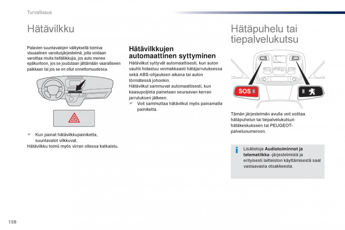 Peugeot Traveller omistajan kasikirja / page 160