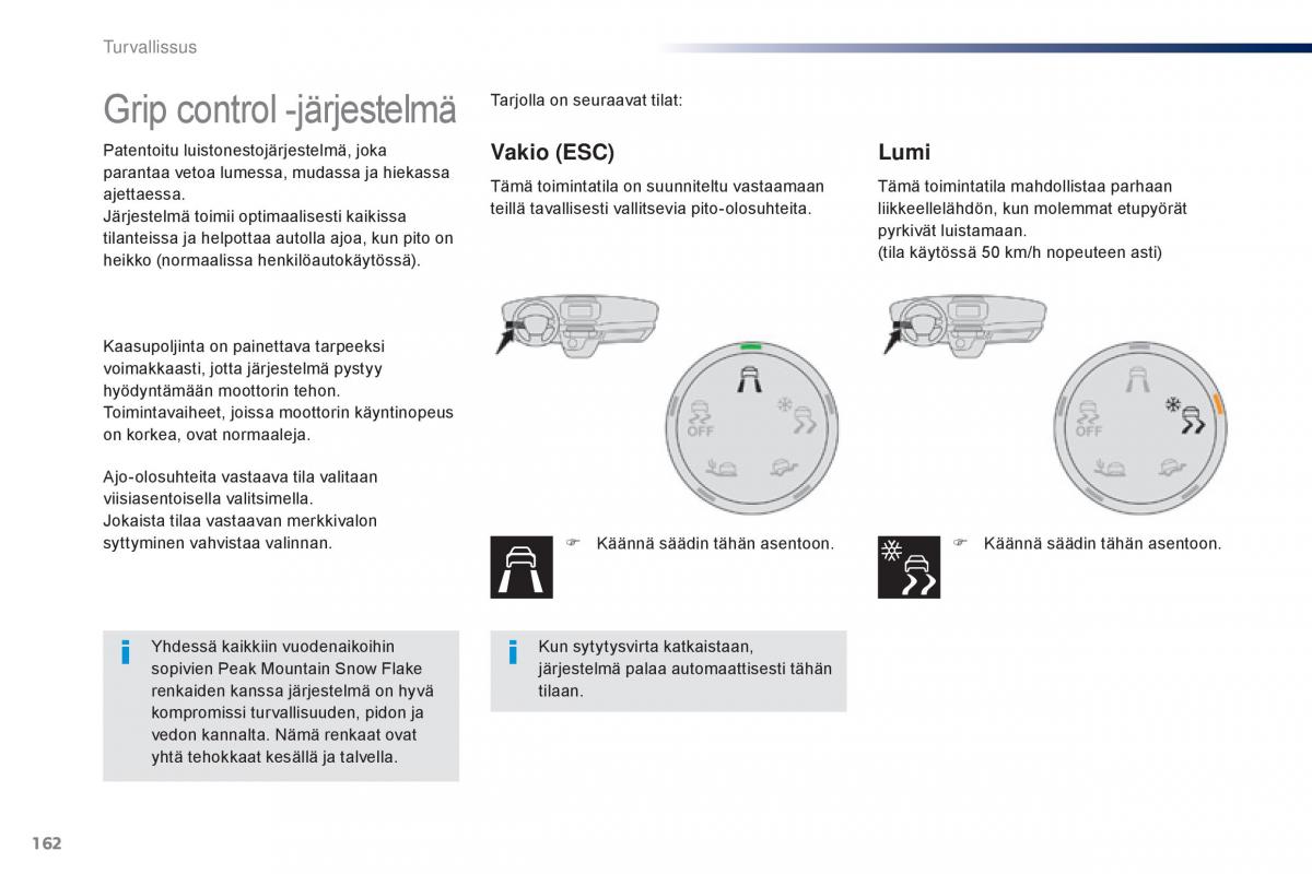 Peugeot Traveller omistajan kasikirja / page 164