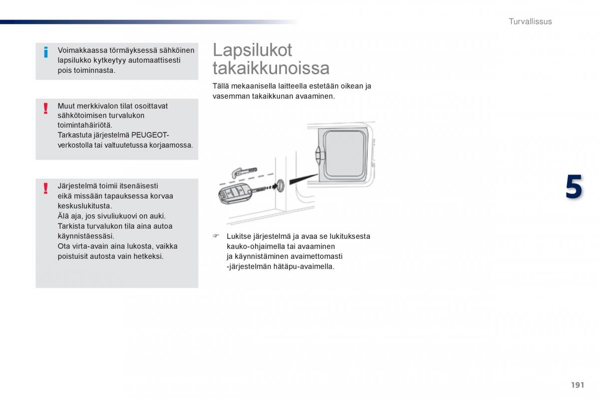 Peugeot Traveller omistajan kasikirja / page 193