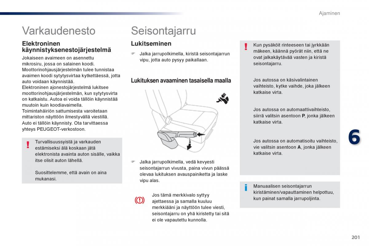 Peugeot Traveller omistajan kasikirja / page 203