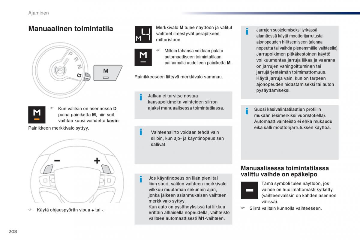 Peugeot Traveller omistajan kasikirja / page 210