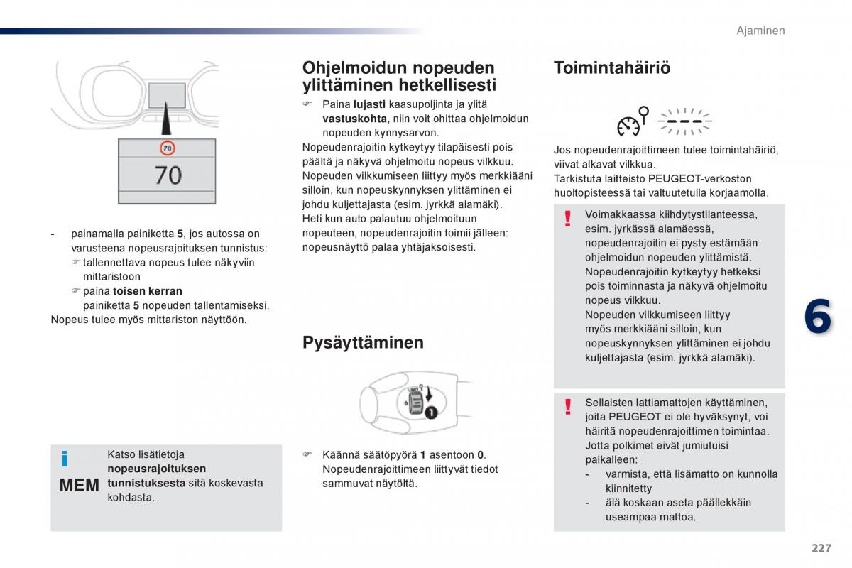 Peugeot Traveller omistajan kasikirja / page 229