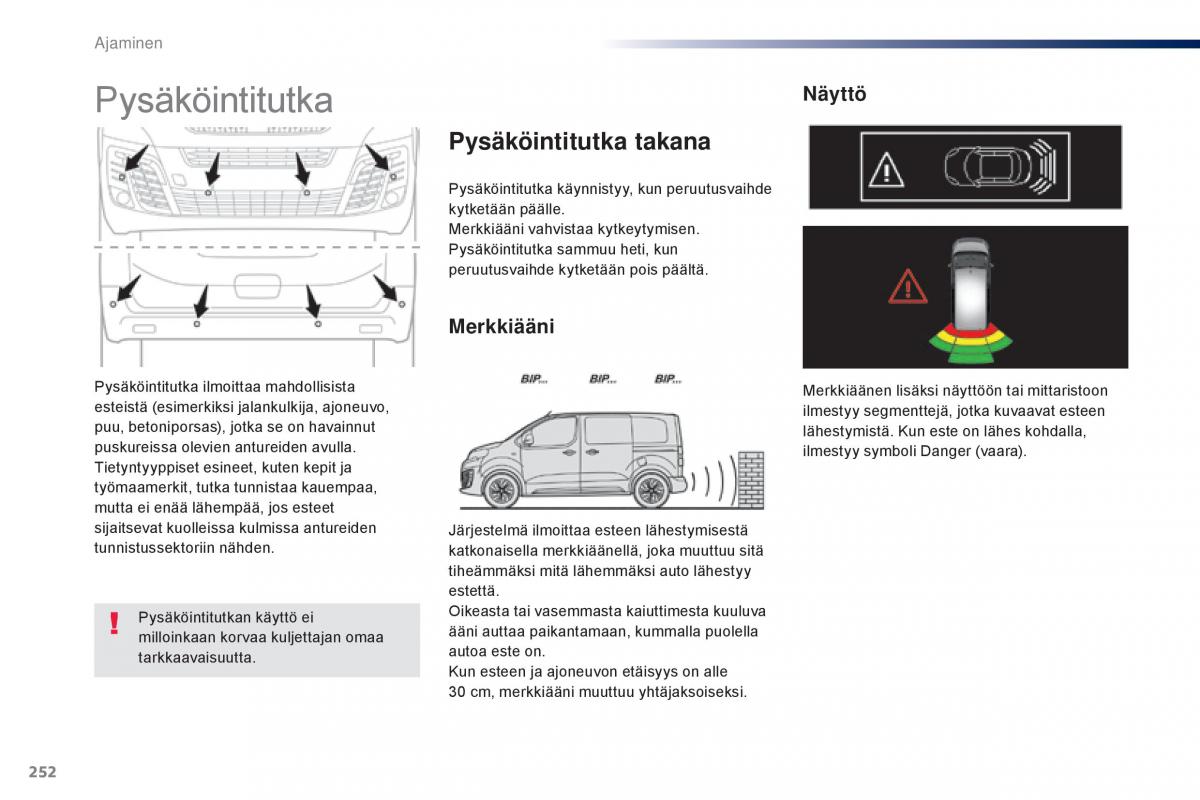 Peugeot Traveller omistajan kasikirja / page 254