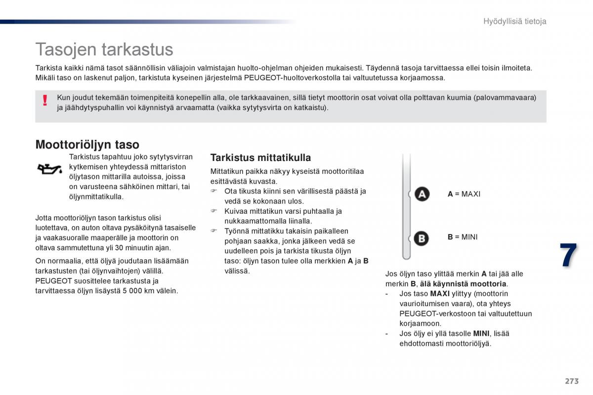 Peugeot Traveller omistajan kasikirja / page 275