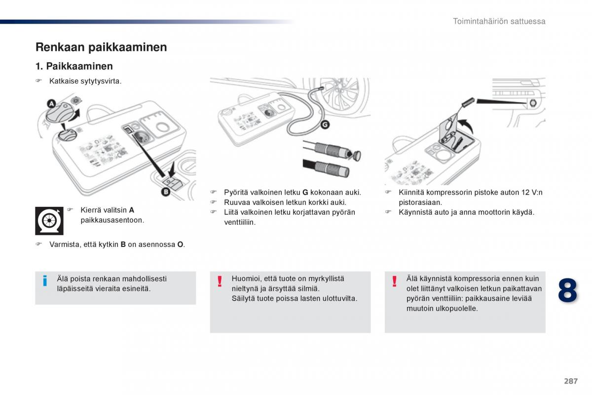 Peugeot Traveller omistajan kasikirja / page 289