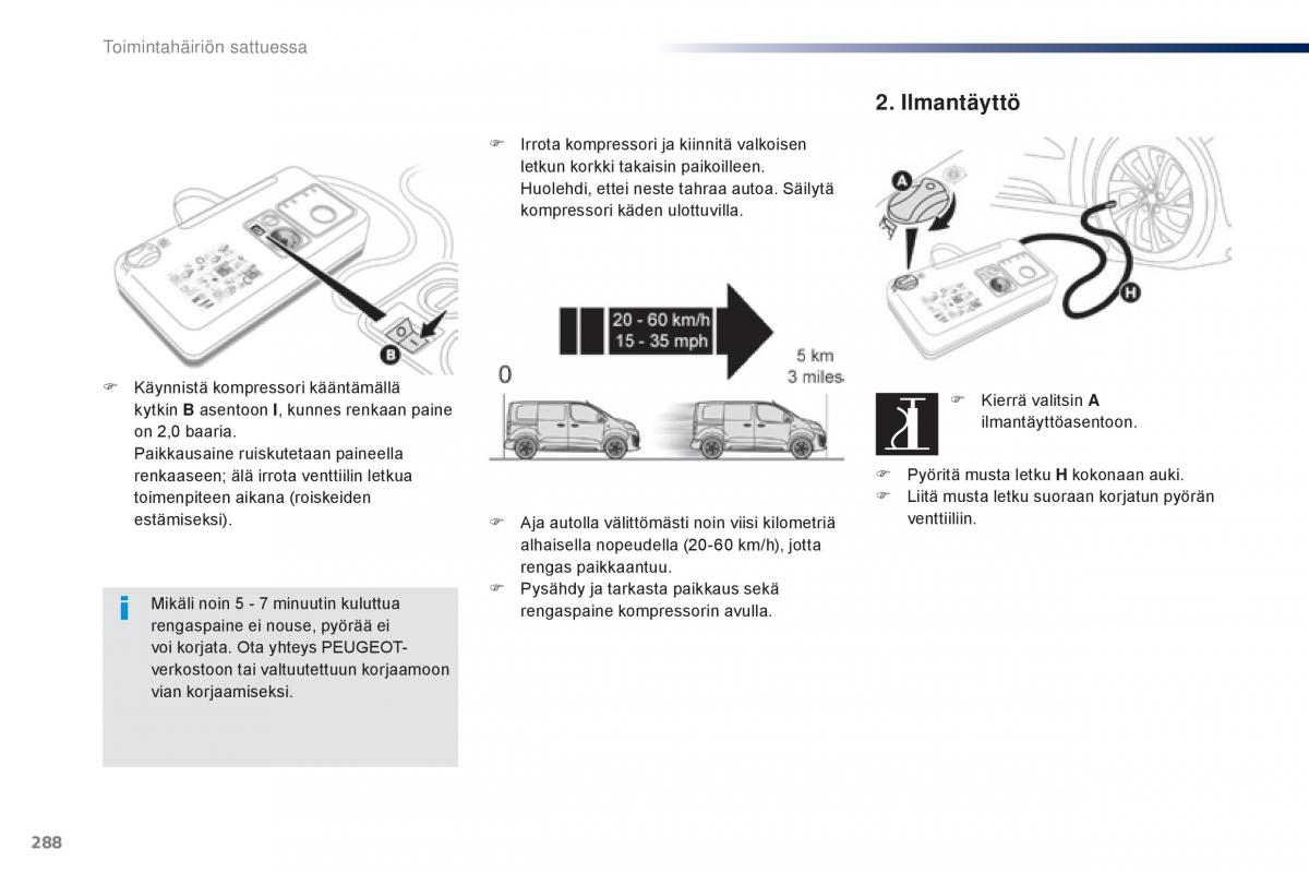 Peugeot Traveller omistajan kasikirja / page 290