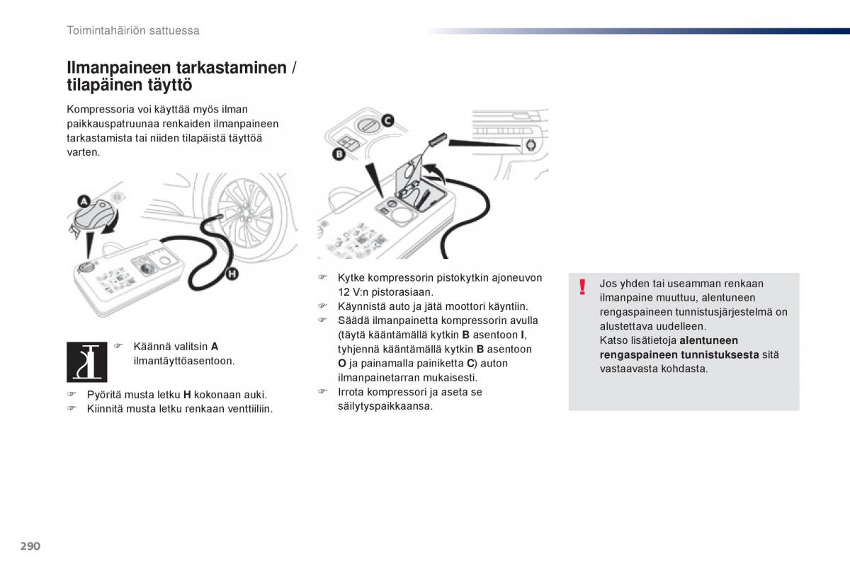 Peugeot Traveller omistajan kasikirja / page 292