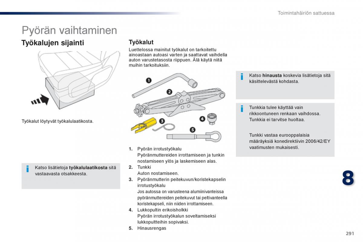 Peugeot Traveller omistajan kasikirja / page 293