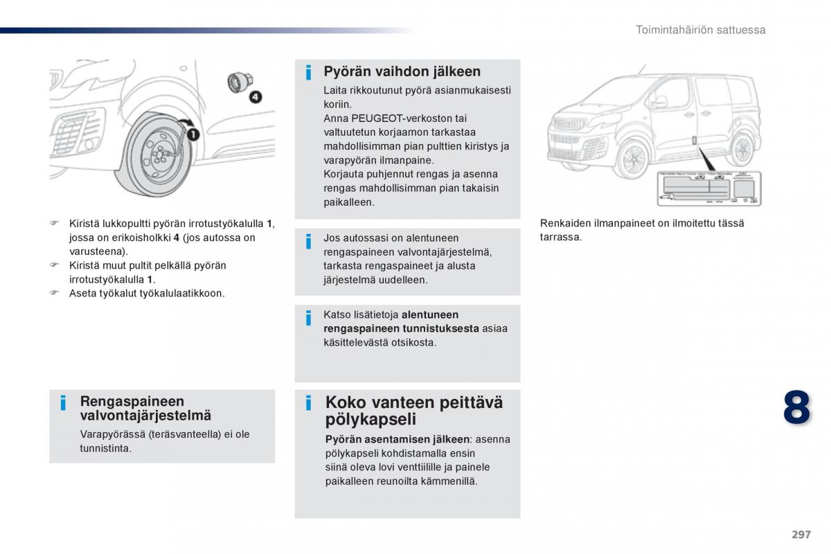 Peugeot Traveller omistajan kasikirja / page 299