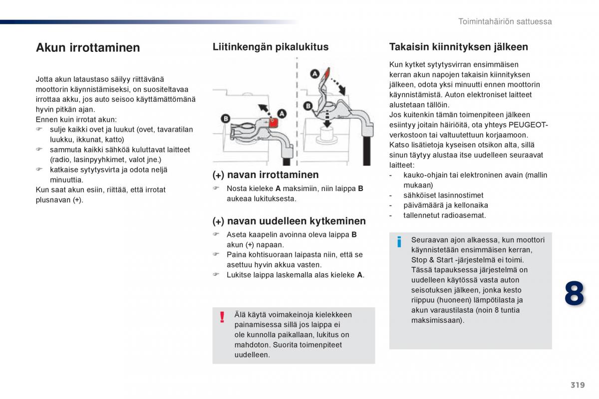 Peugeot Traveller omistajan kasikirja / page 321