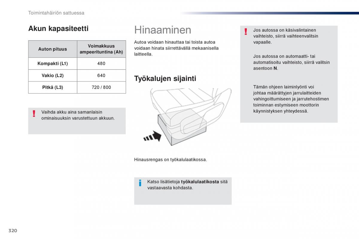 Peugeot Traveller omistajan kasikirja / page 322