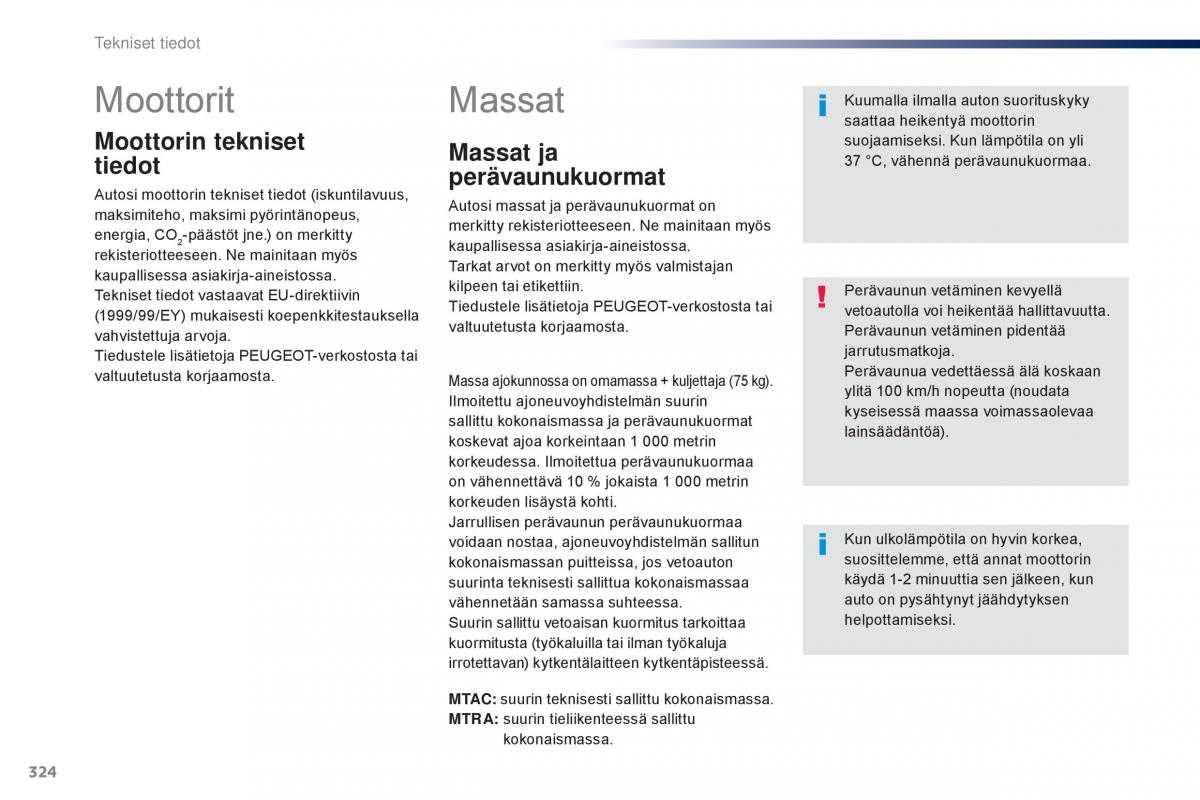 Peugeot Traveller omistajan kasikirja / page 326