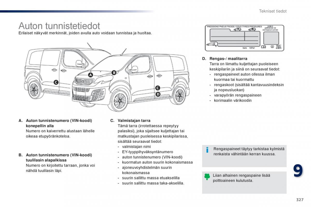 Peugeot Traveller omistajan kasikirja / page 329