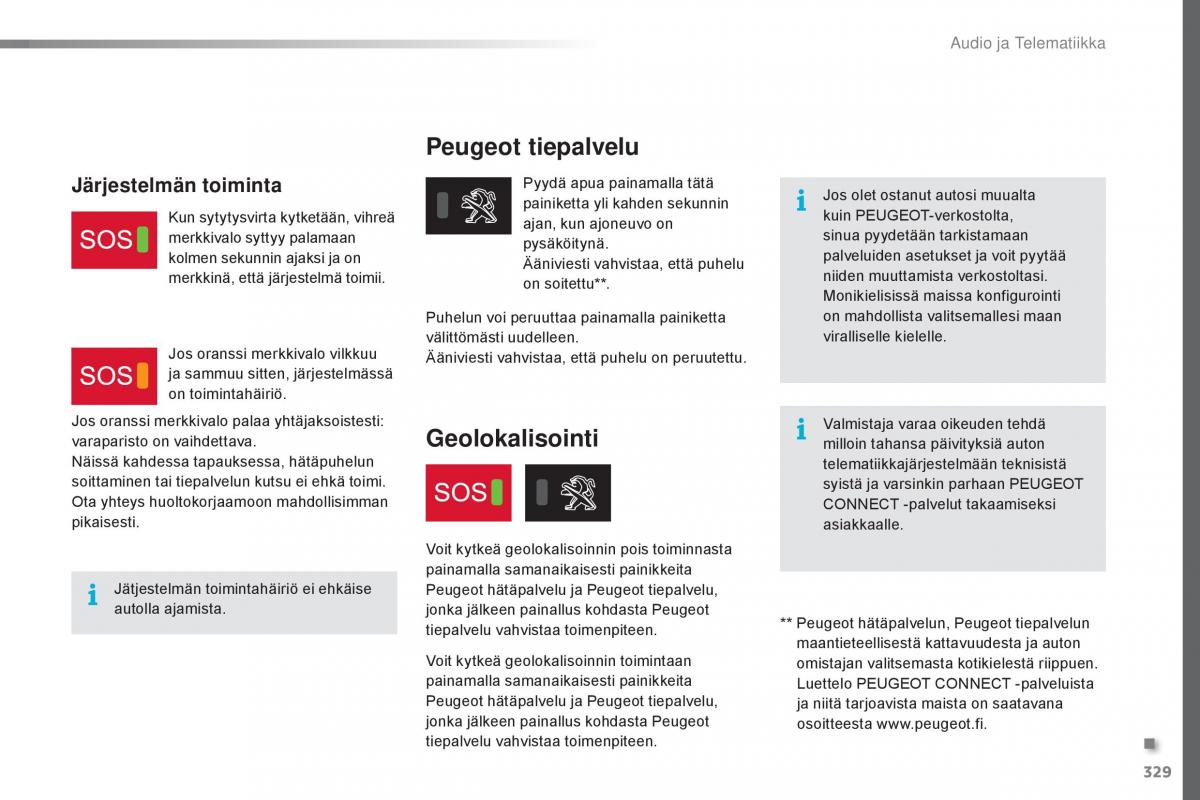 Peugeot Traveller omistajan kasikirja / page 331