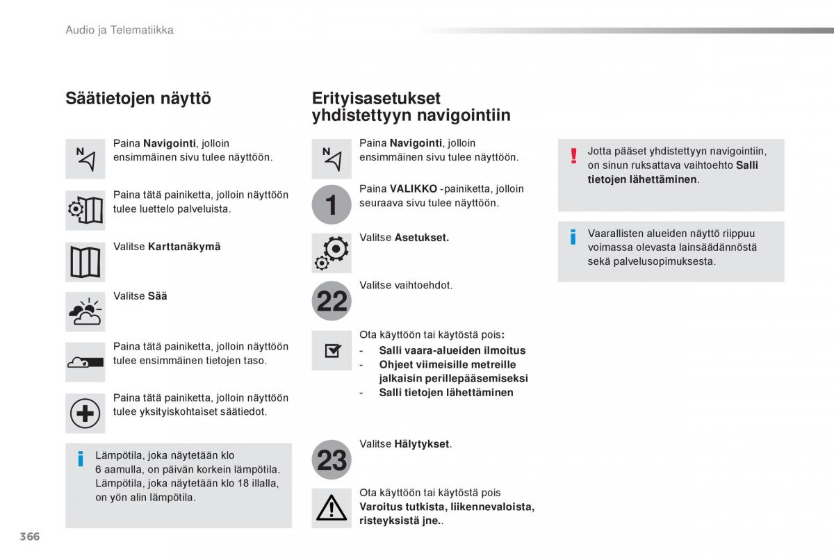 Peugeot Traveller omistajan kasikirja / page 368