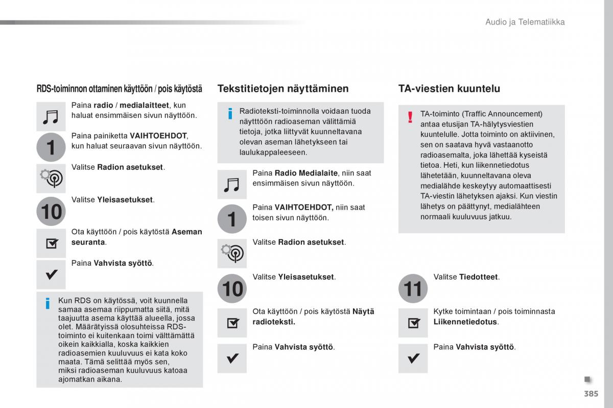 Peugeot Traveller omistajan kasikirja / page 387