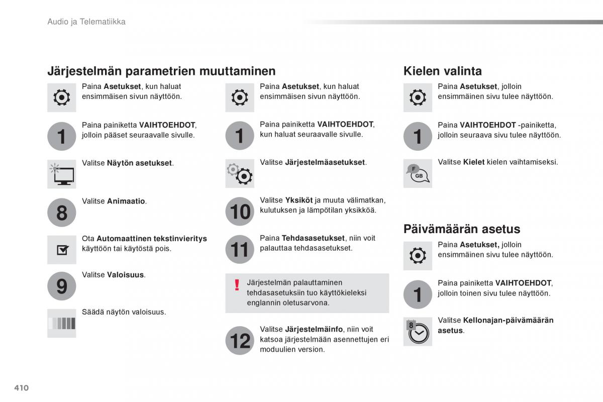 Peugeot Traveller omistajan kasikirja / page 412