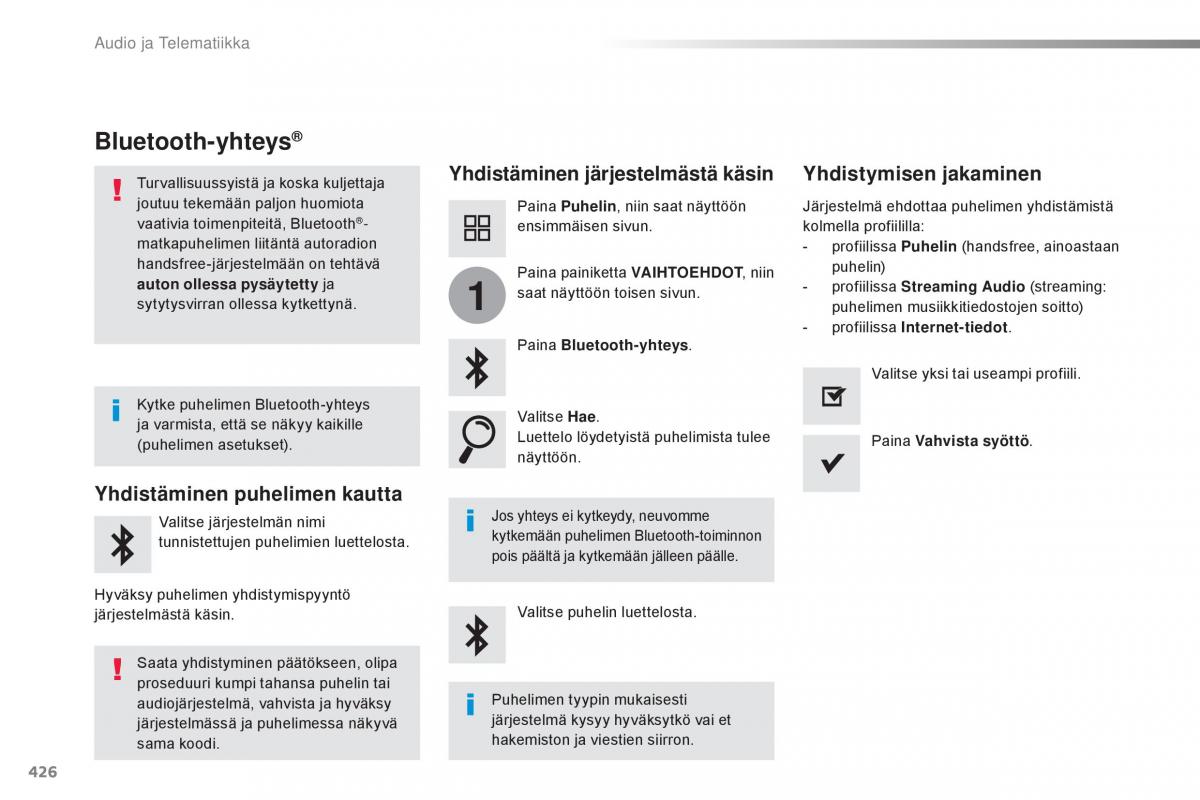 Peugeot Traveller omistajan kasikirja / page 428