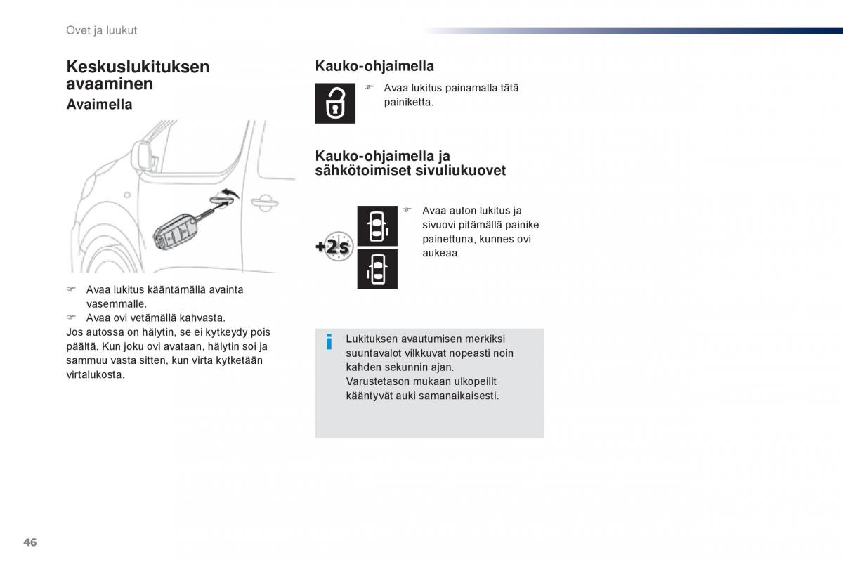 Peugeot Traveller omistajan kasikirja / page 48