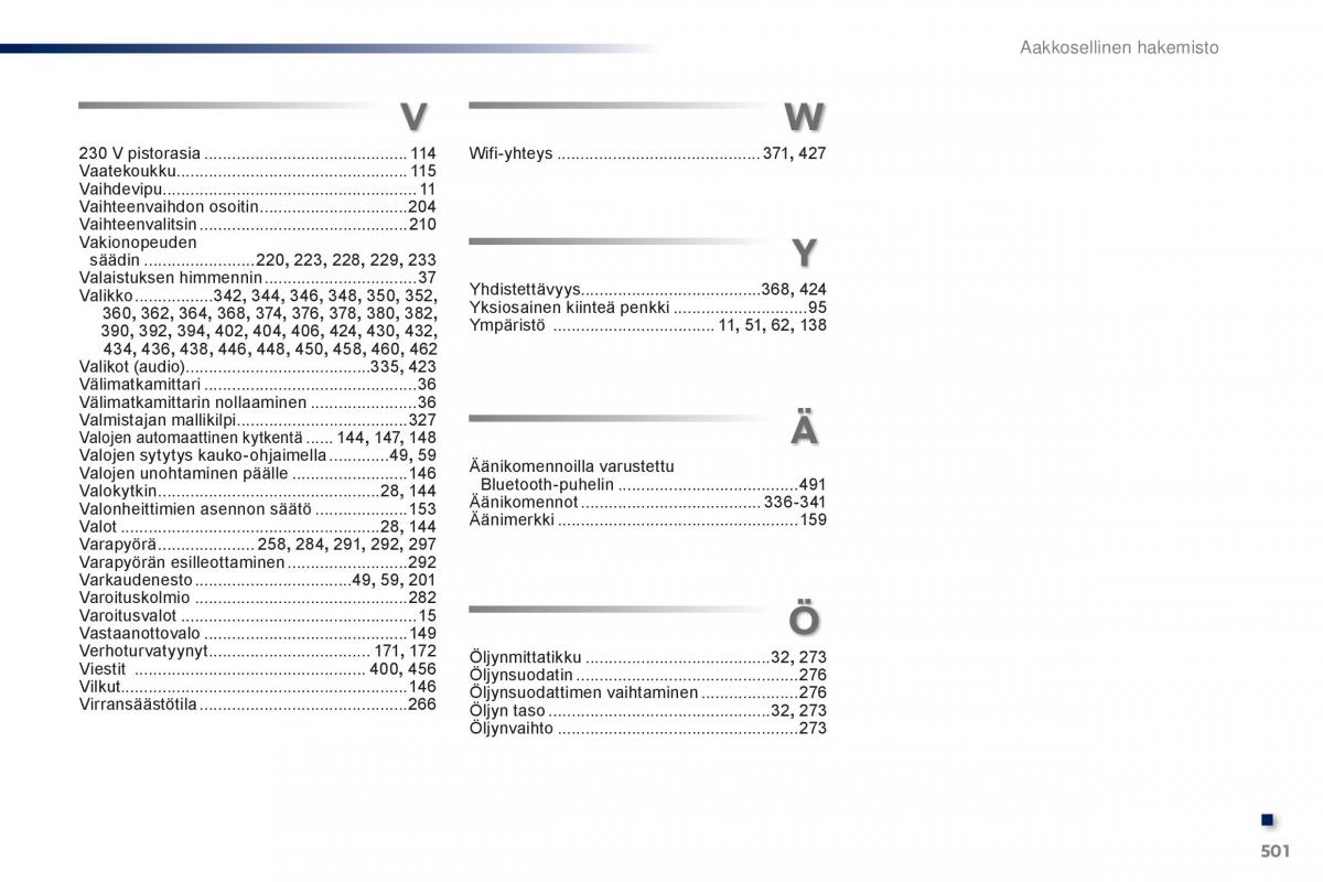 Peugeot Traveller omistajan kasikirja / page 503