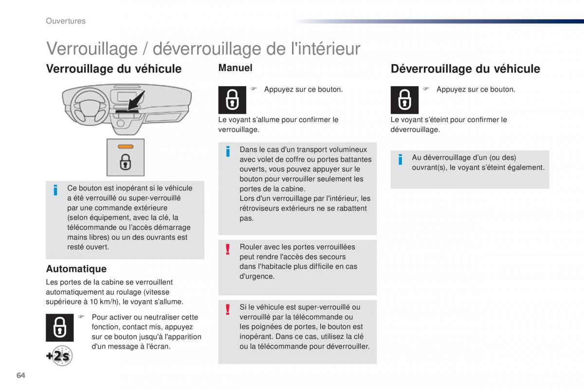 Peugeot Traveller manuel du proprietaire / page 66