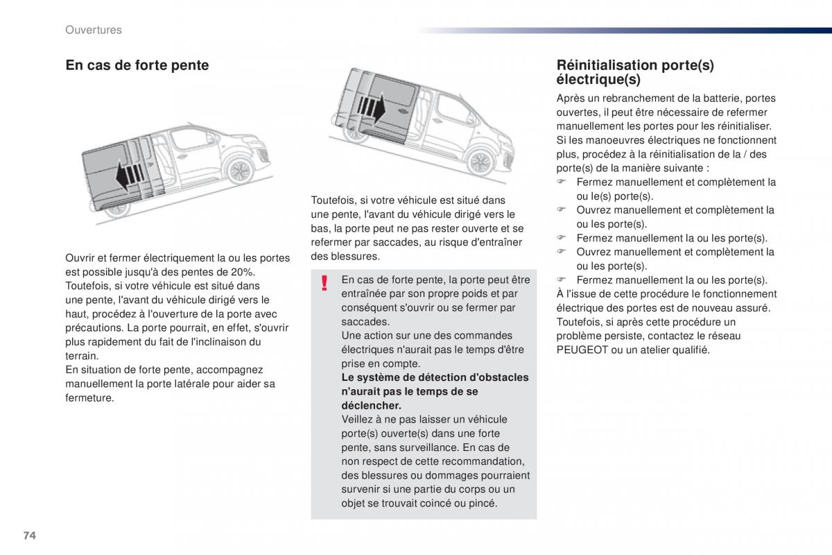 Peugeot Traveller manuel du proprietaire / page 76