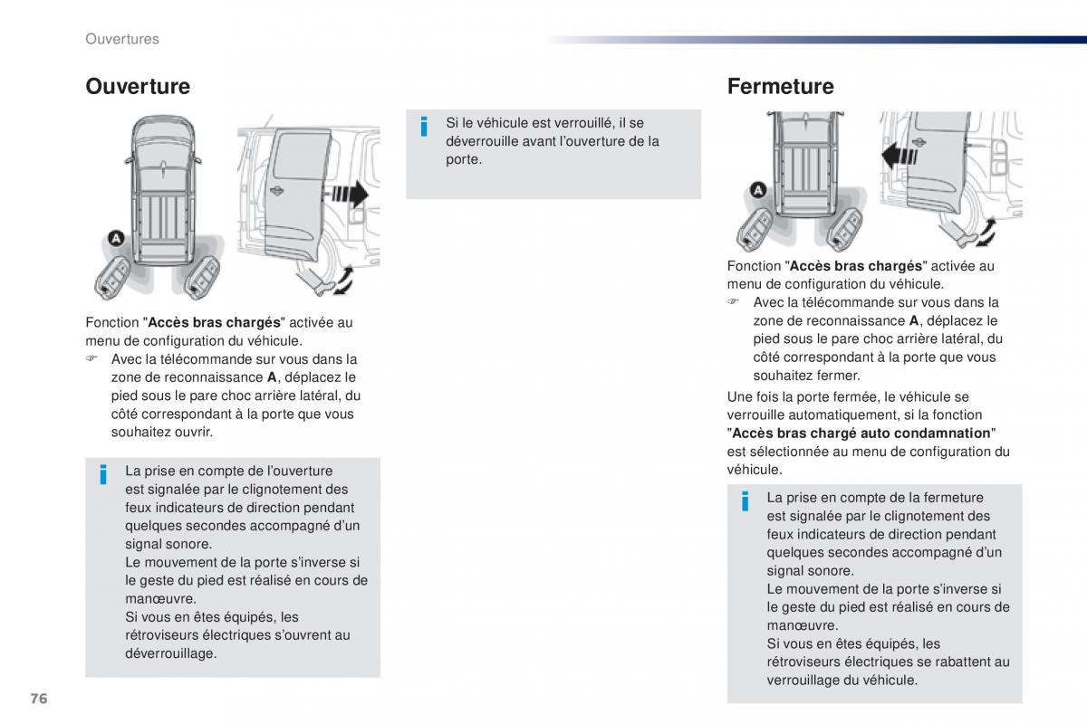 Peugeot Traveller manuel du proprietaire / page 78