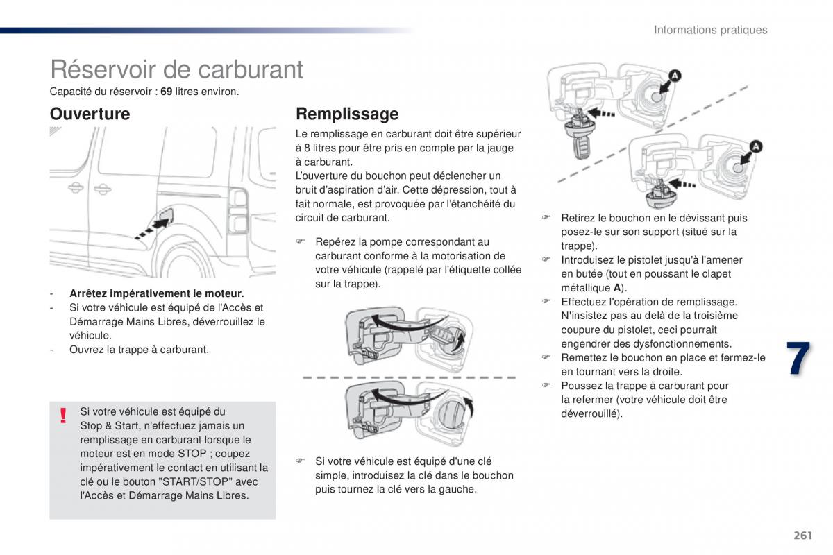 Peugeot Traveller manuel du proprietaire / page 263